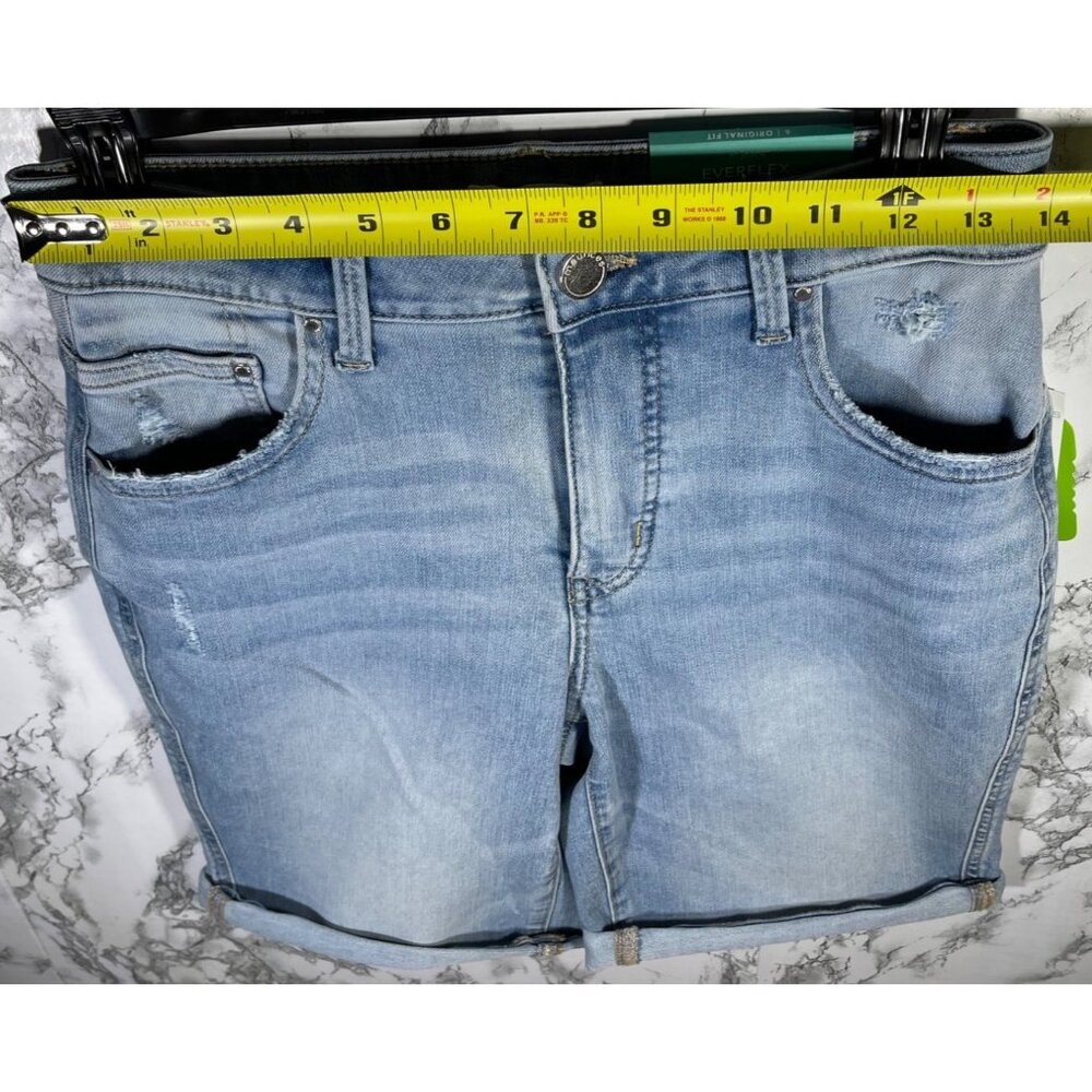 Everflex Womens High-Rise Super Stretch Denim Bermuda Shorts Size 6 - Picture 3 of 6